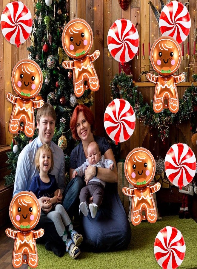 Tagberoy 11PCS Large Gingerbread and Candy Balloons Set - Red Foil Balloons for Christmas Party Decorations - Image 5